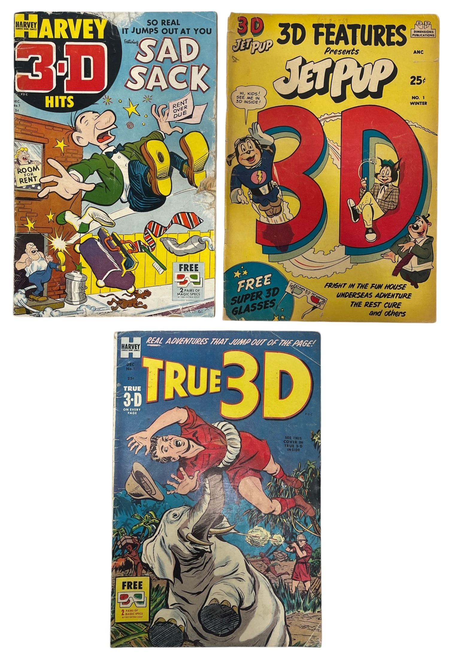 Vintage Harvey 3D Hits Comic Book Collection | 3 pc.