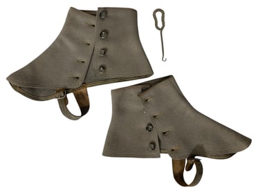 Grey Felt Edwardian Victorian Style Spatterdashes