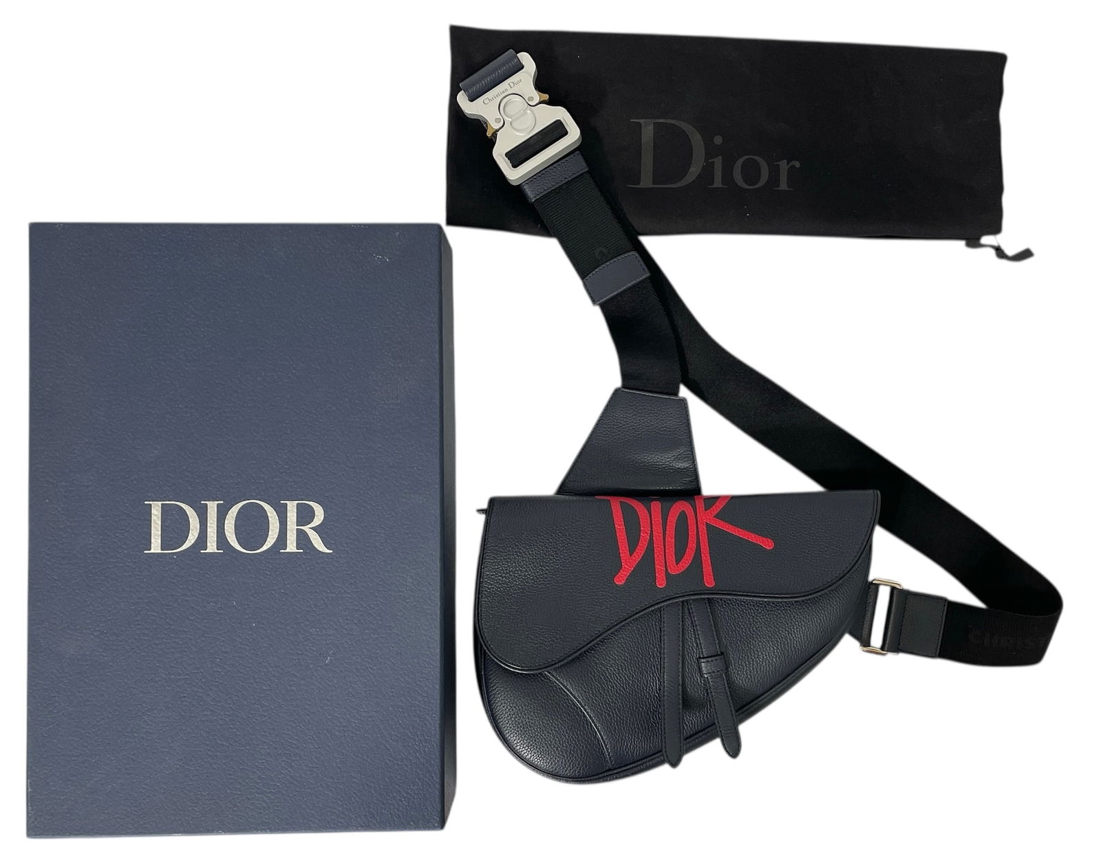 Dior Blue Leather Saddle Bag (1 of 6)