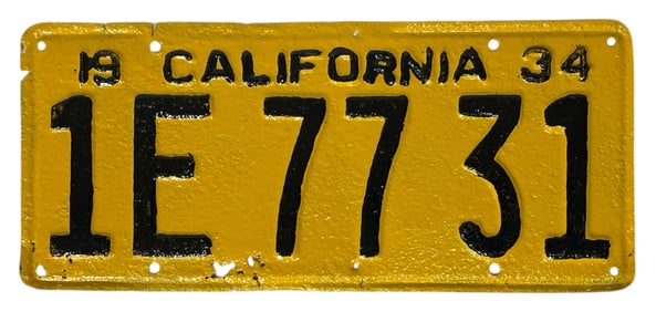 Vintage Liences Plate | Califorina