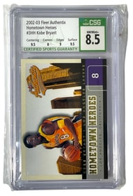 2002 to 2003 Fleer Authentix Hometown Heroes | Kobe Bryant | GRADED 8.5