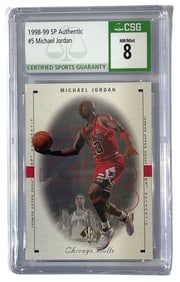 1998 to 1999 SP Authentic Michael Jordan | No. 5 | GRADED 8