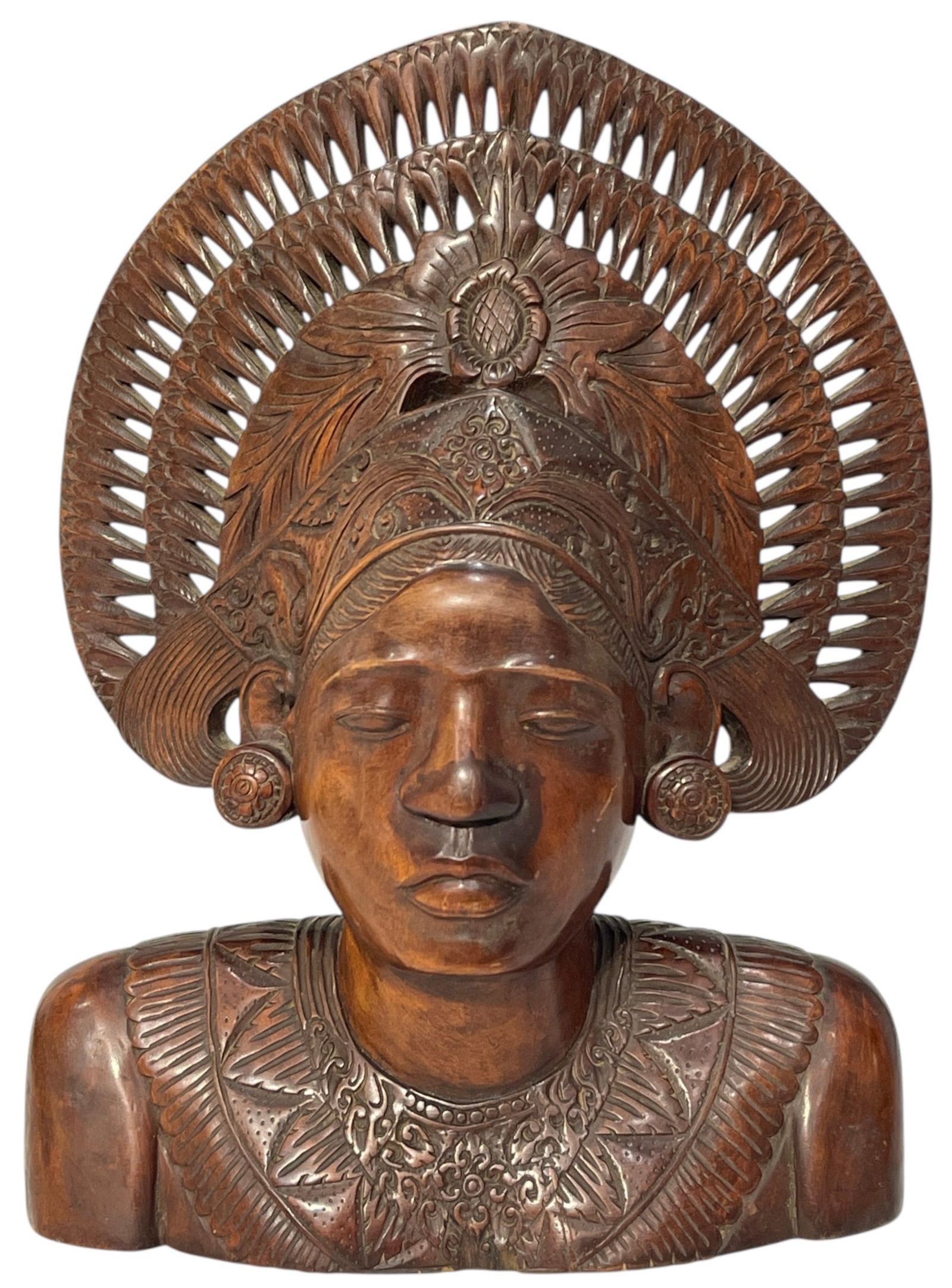 Balinese Carved Wooden Bust: Balinese Carved Wooden Bust