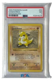 1999 Pokemon Game | Sandshrew | Shadowless | No. 62 | Graded 7