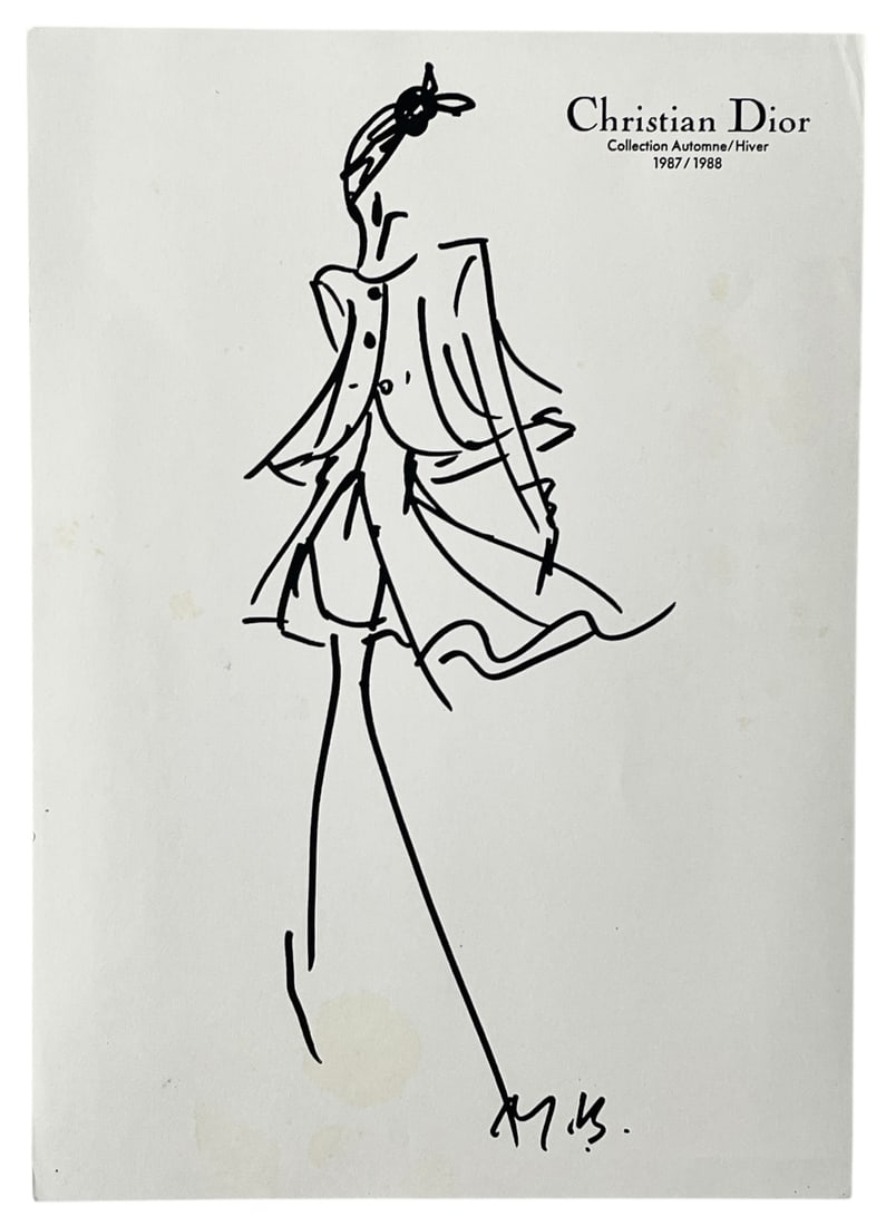 Christian Dior | Original Designer Sketch | One of a Kind Artwork: AUTHENTICATION HAS NOT BEEN PERFORMED TO GUARANTEE VERIFICATION | All purchases are made at the buyers discretion