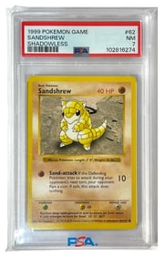 1999 Pokemon Game | Sandshrew Shadowless | Graded 7