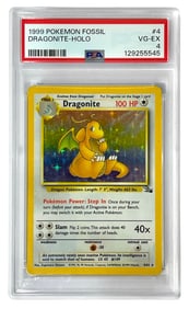1999 Pokemon Fossil | Dragonite HOLO | Graded 4