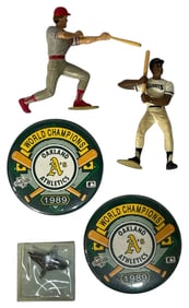 Baseball Pins and Action Figure Collection