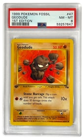 1999 Pokemon Fossil | Geodude 1st Edition | Graded 8