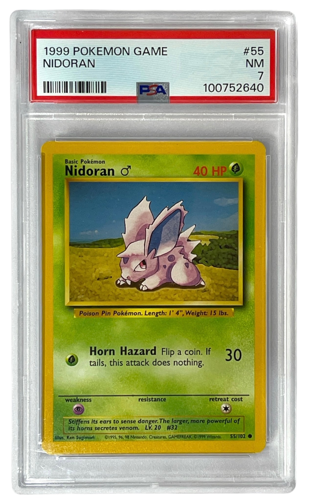 1999 Pokemon Game | Nidoran | No. 55 | Graded 7: 1999 Pokemon Game | Nidoran | No. 55 | Graded 7