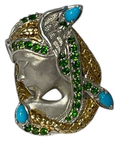 Michael Valitutti Sterling Silver Two Tone Ring