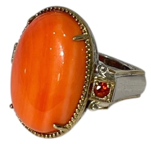 Orange Silver Ring