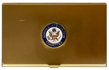 Business Card Case With Emblem Reading BORDER INTERDICTION COMMITTEE