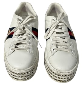 Gucci Ace White Leather Platform Sneakers
