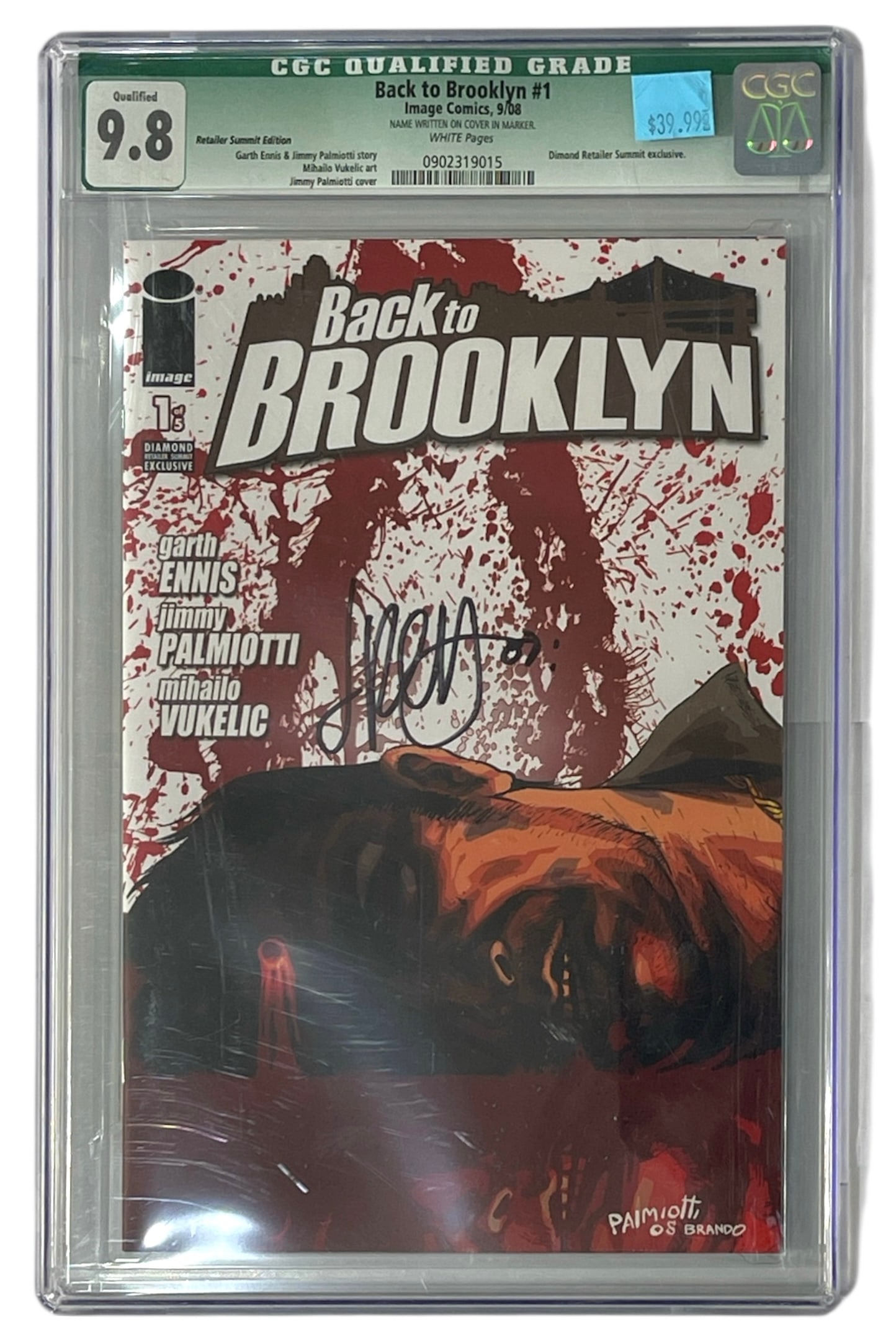 Signed Image Comics Back To Brooklyn No. 1 | Graded 9.8 (1 of 2)