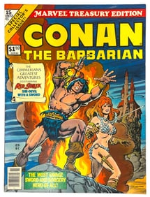 Marvel Treasury Edition Comic Book Featuring Conan the Barbarian and Red Sonja