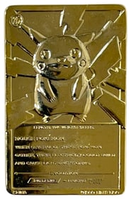 Burger King 1999 Pokemon Pikachu 23K Gold Plated Trading Card