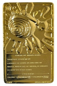 Burger King 1999 Pokemon Poliwhirl 23K Gold Plated Trading Card