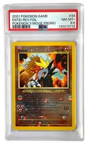 2001 Pokemon Game | Entei | No. 34 | Graded 8.5