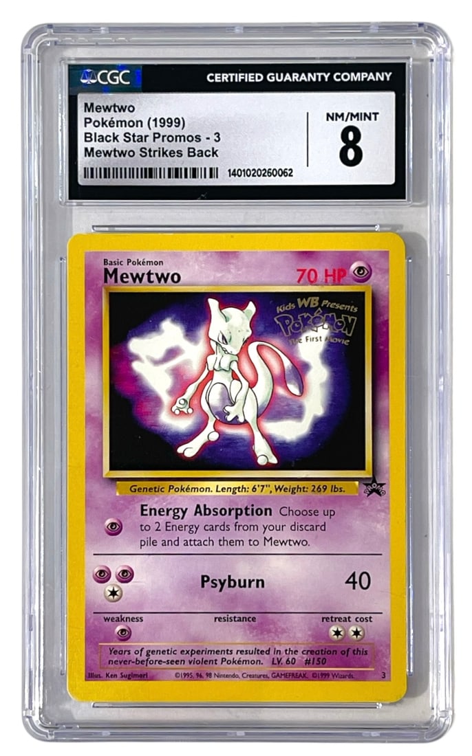 1999 Mewtwo | Pokemon Black Star Promos | Graded 8 (1 of 2)