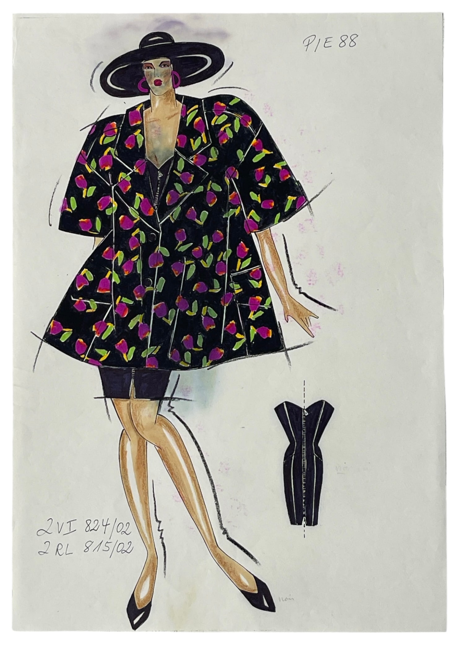 Christian Dior | Original Designer Sketch | One of a Kind Artwork (1 of 2)