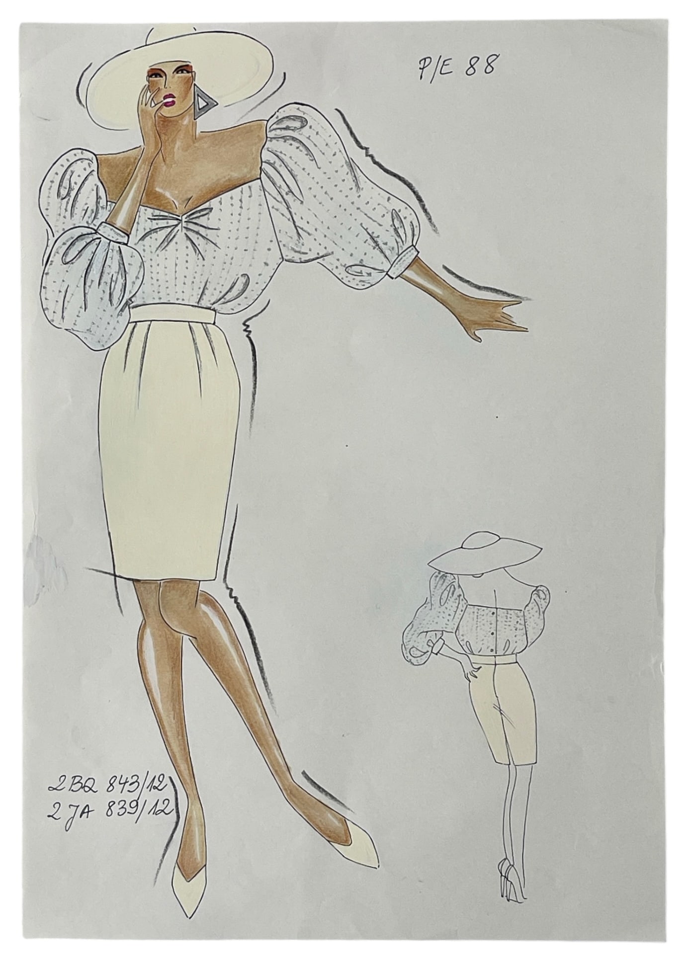 Christian Dior | Original Designer Sketch | One of a Kind Artwork (1 of 2)