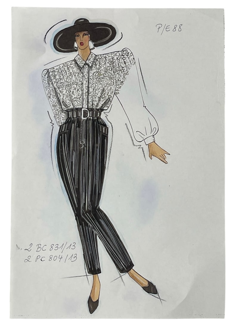 Christian Dior | Original Designer Sketch | One of a Kind Artwork (1 of 2)