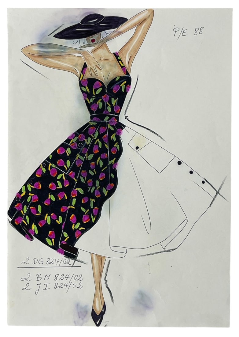Christian Dior | Original Designer Sketch | One of a Kind Artwork (1 of 2)