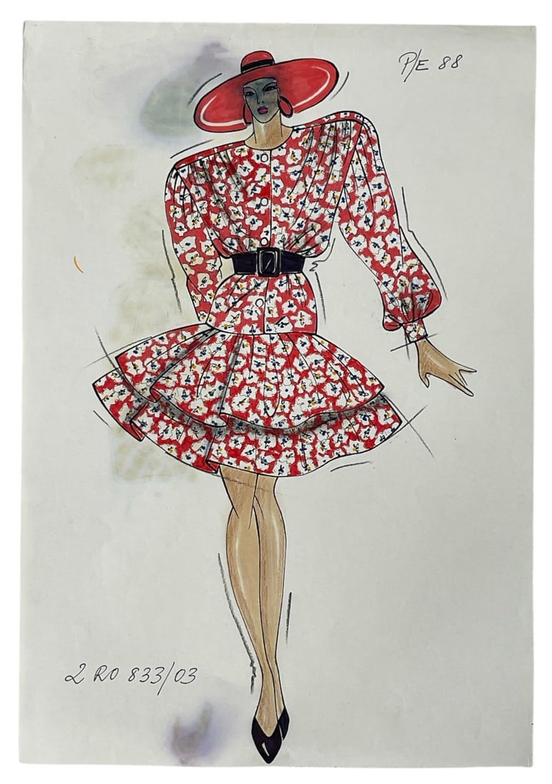 Christian Dior | Original Designer Sketch | One of a Kind Artwork (1 of 2)