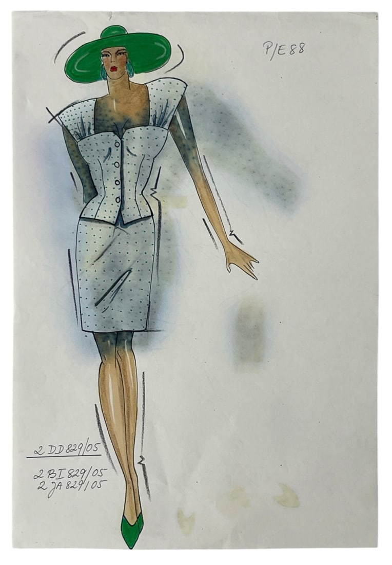 Christian Dior | Original Designer Sketch | One of a Kind Artwork (1 of 2)