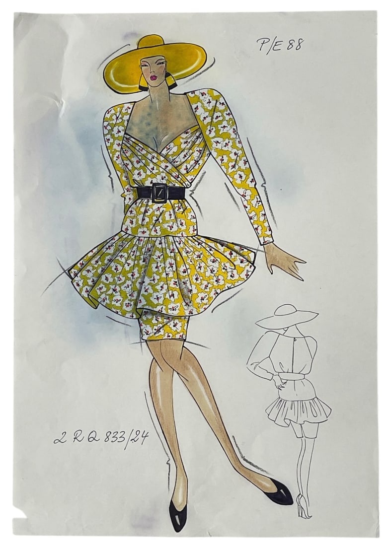 Christian Dior | Original Designer Sketch | One of a Kind Artwork (1 of 2)
