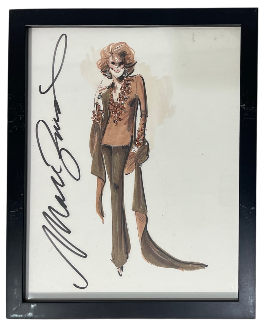 Framed Handrawed and Signed by Mark Zunino | Fashion Designs (1 of 2)