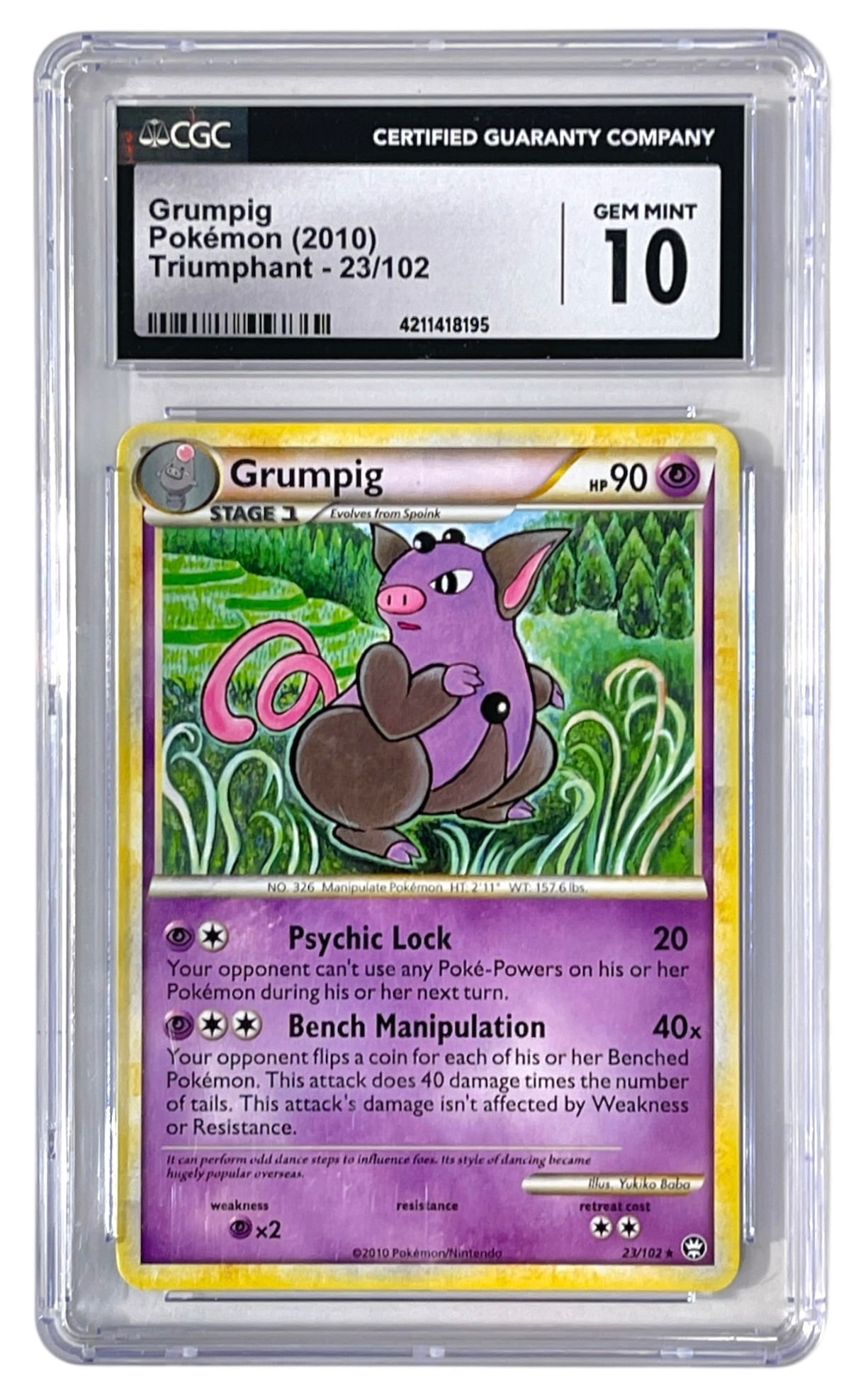 2019 Grumpig | Pokemon Triumphant | Graded 10 (1 of 2)