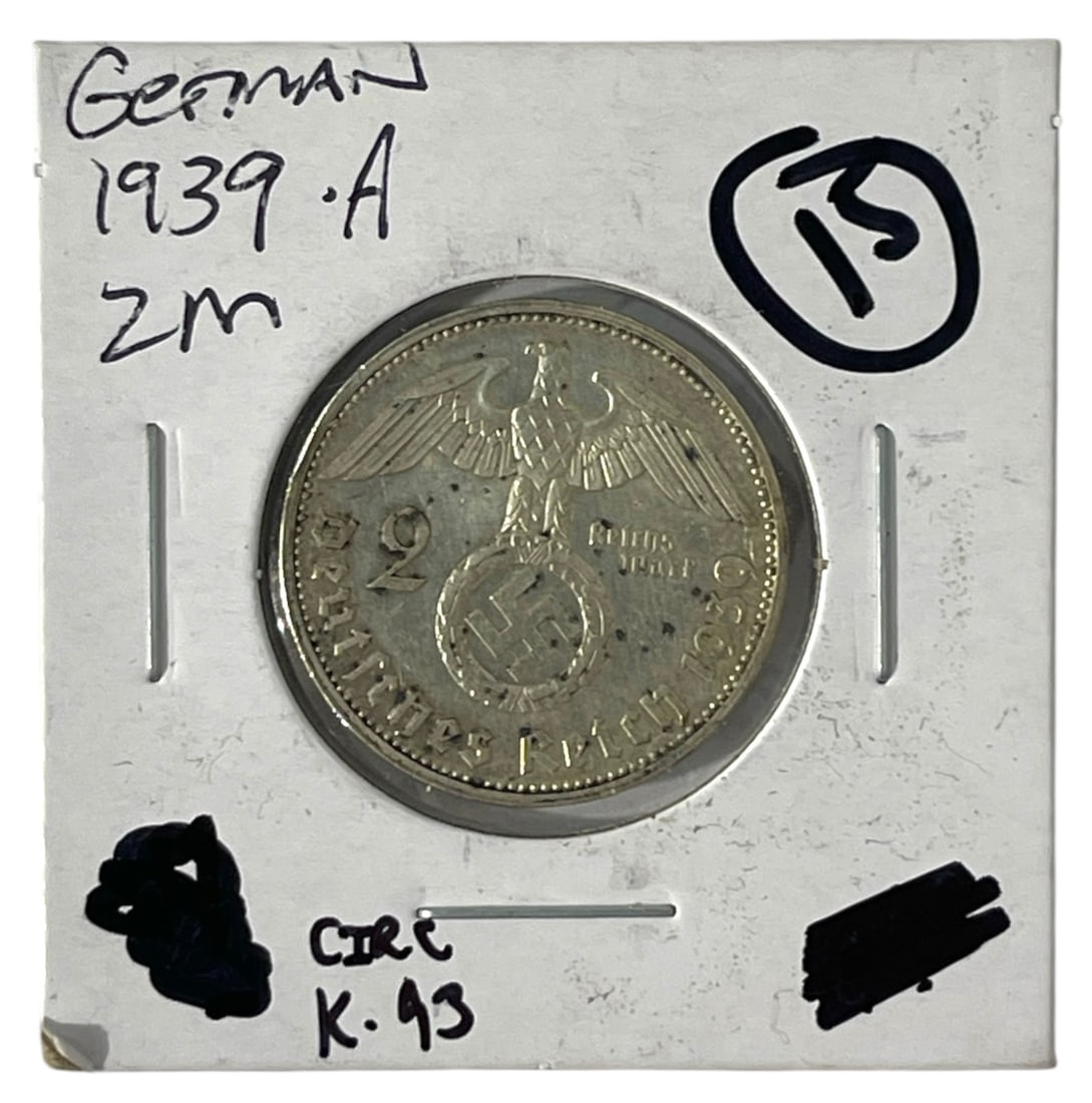 German 2 Reichsmark Silver Coin: German 2 Reichsmark Silver Coin