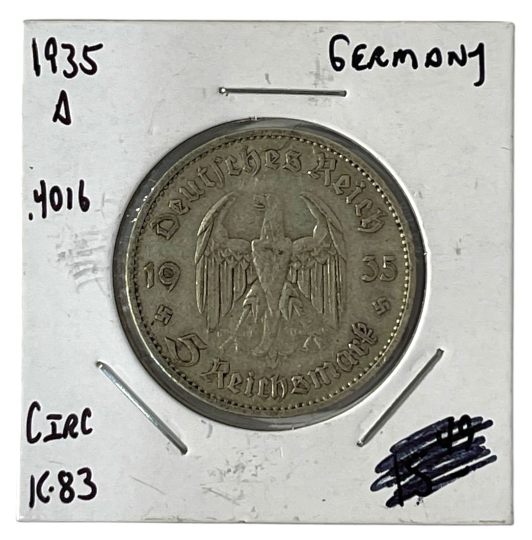 German 5 Reichsmark Silver Coin: German 5 Reichsmark Silver Coin