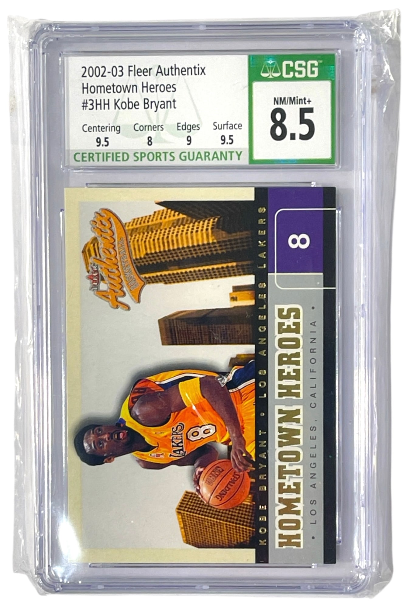 2002 to 03 Fleer Authentix Hometown Heroes | No. 3HH | Graded 8.5 (1 of 2)