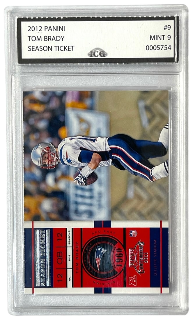 2012 Panini Tom Brady Season Ticket Collectors Card | No. 9 | Graded 9 (1 of 2)