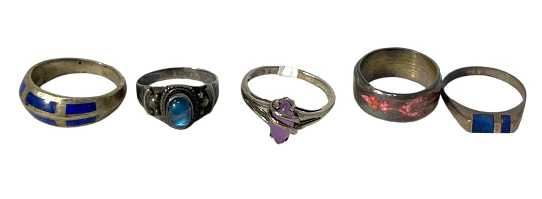 Silver Ring Collection: AUTHENTICATION HAS NOT BEEN PERFORMED TO GUARANTEE VERIFICATION | All purchases are made at the buyers discretion