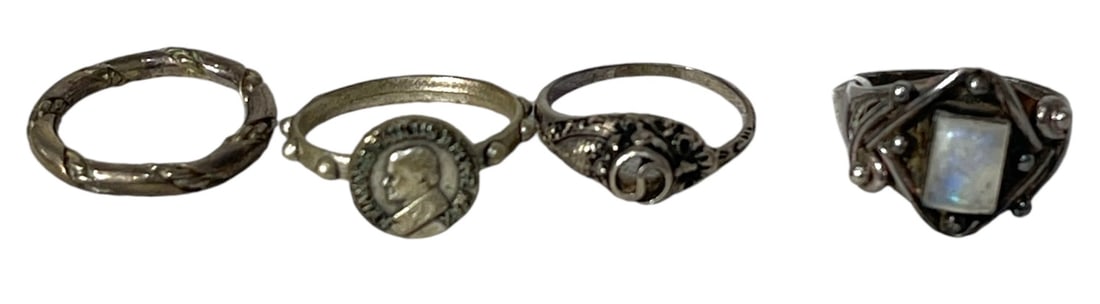 Silver Ring Collection: AUTHENTICATION HAS NOT BEEN PERFORMED TO GUARANTEE VERIFICATION | All purchases are made at the buyers discretion