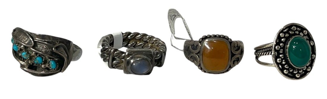 Silver Ring Collection: AUTHENTICATION HAS NOT BEEN PERFORMED TO GUARANTEE VERIFICATION | All purchases are made at the buyers discretion