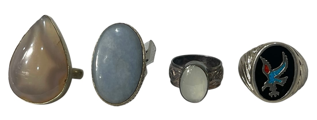 Silver Ring Collection: AUTHENTICATION HAS NOT BEEN PERFORMED TO GUARANTEE VERIFICATION | All purchases are made at the buyers discretion