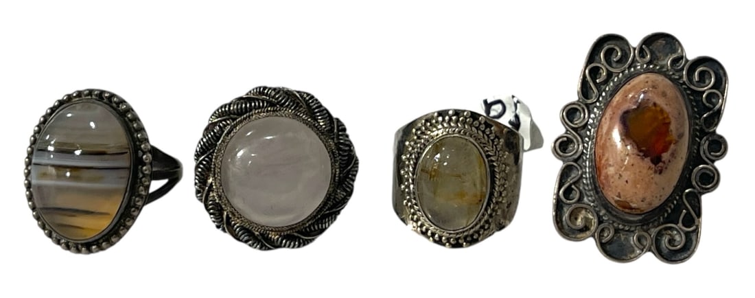 Silver Ring Collection: AUTHENTICATION HAS NOT BEEN PERFORMED TO GUARANTEE VERIFICATION | All purchases are made at the buyers discretion