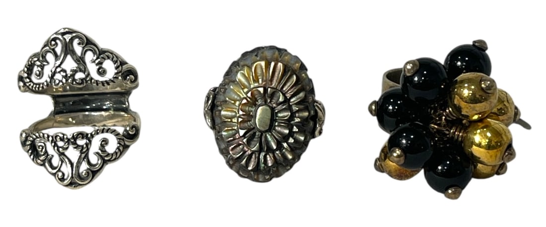 Silver Ring Collection: AUTHENTICATION HAS NOT BEEN PERFORMED TO GUARANTEE VERIFICATION | All purchases are made at the buyers discretion