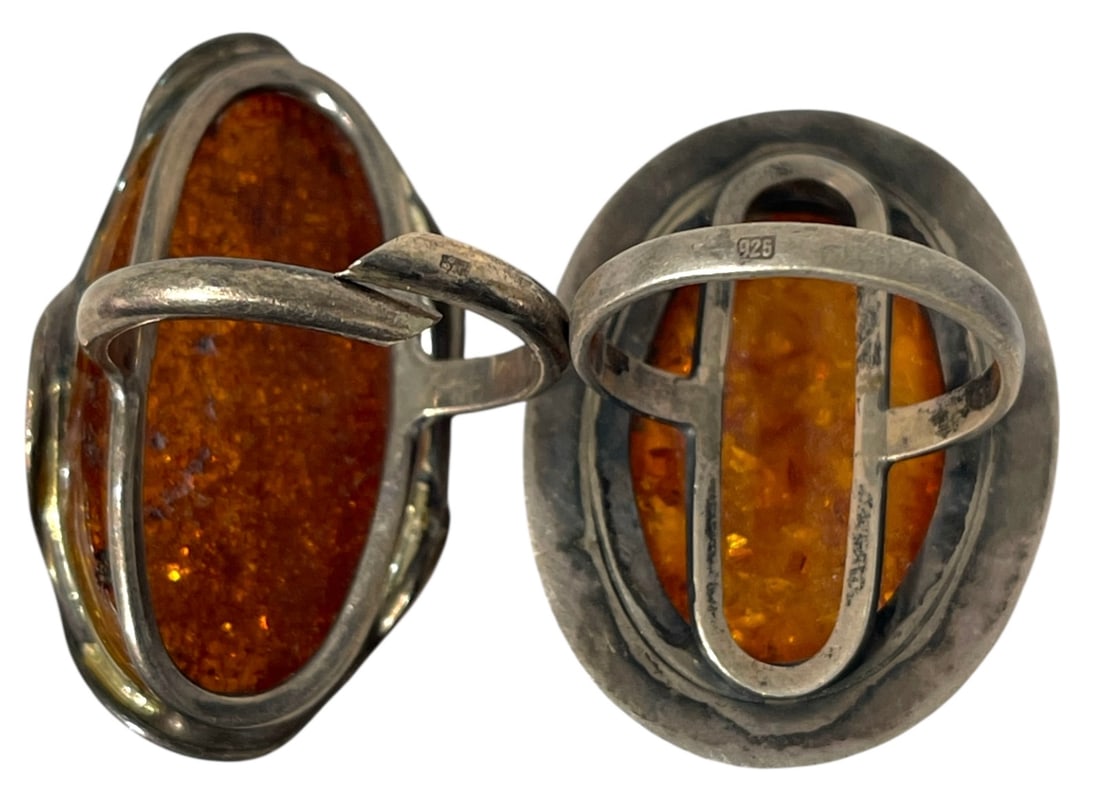 Silver Amber Ring Collection - 3