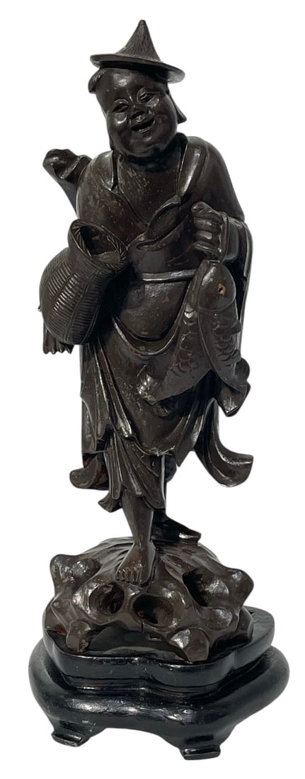 Japanese or Chinese Carved Hardwood Figure (1 of 5)
