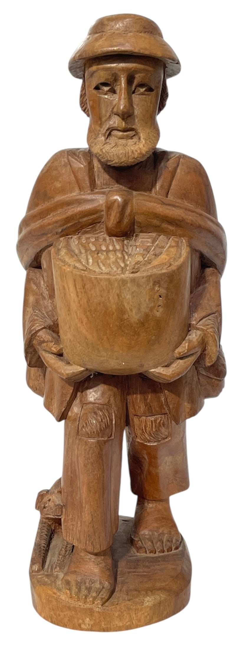 Hand Carved Wooden of a Traveling Man (1 of 5)