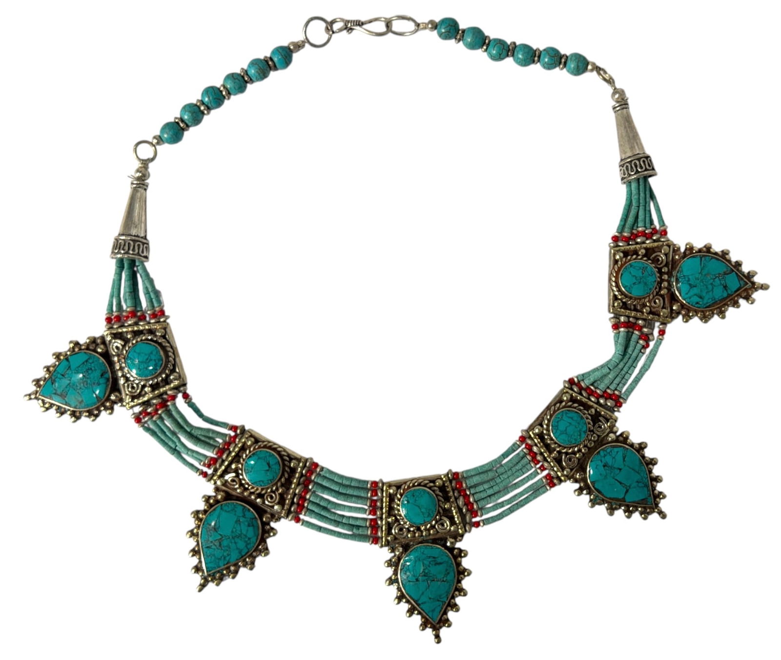 Tibetan Style Turquoise Necklace (1 of 2)