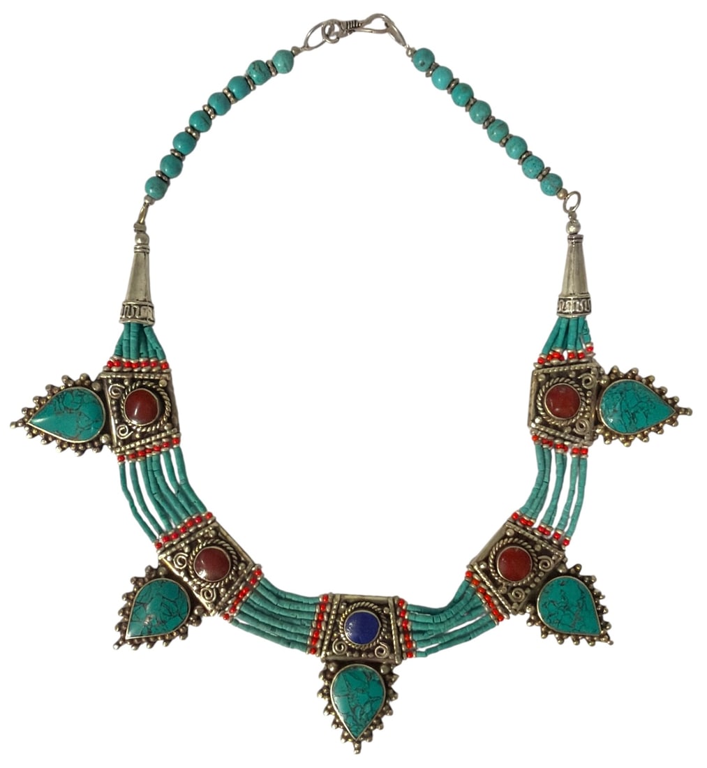 Tibetan Style Turquoise Necklace (1 of 2)
