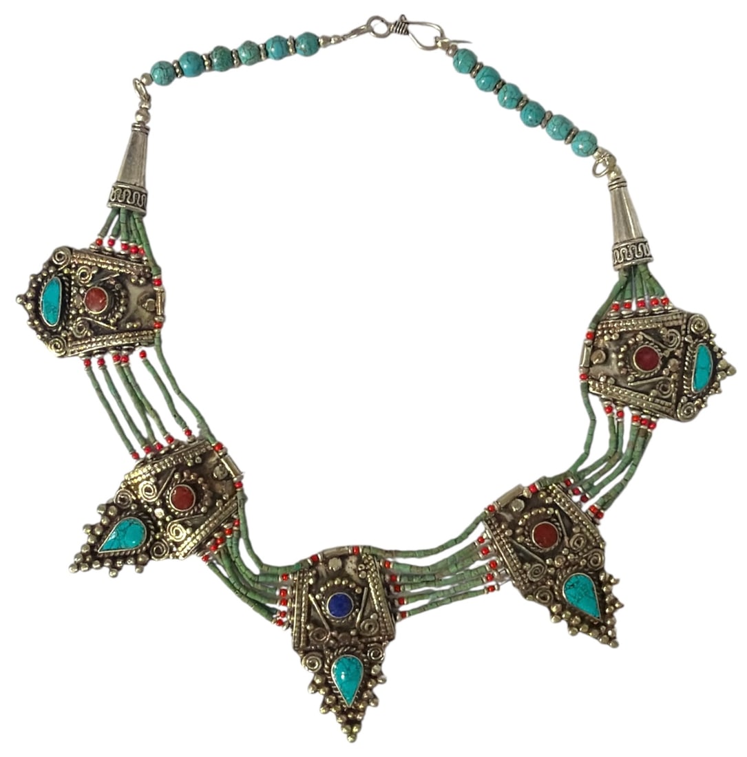 Tibetan Style Turquoise Necklace (1 of 2)