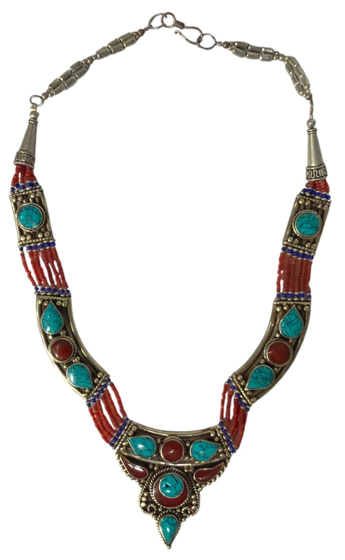 Tibetan Style Turquoise Necklace (1 of 2)